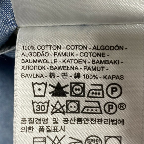 NWT Levis Denim Raw Hem Button Down Jean Shirt Top - Picture 8 of 9